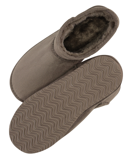 Lea Faux Suede Slippers, Brown