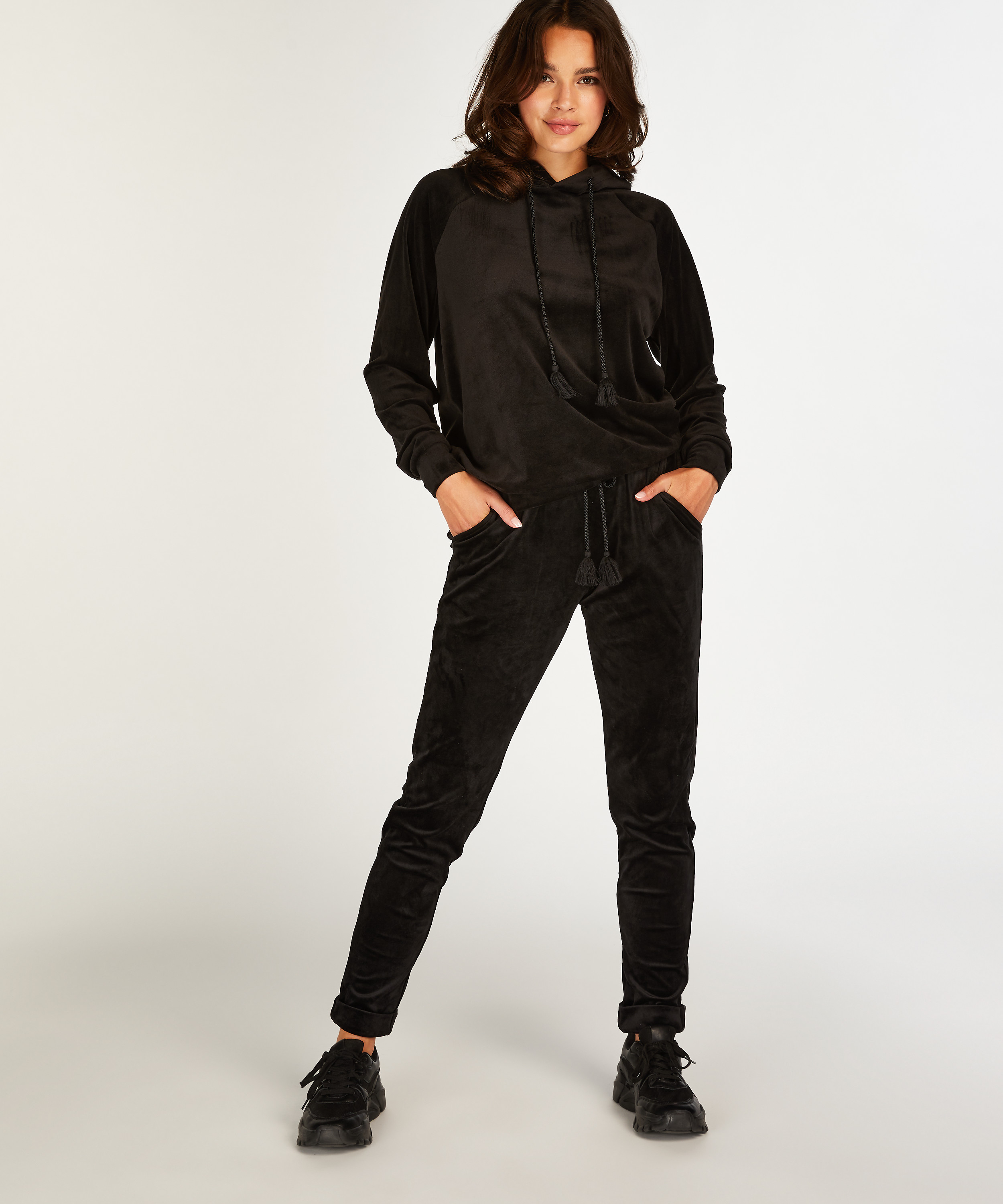 Velours top, Black, main