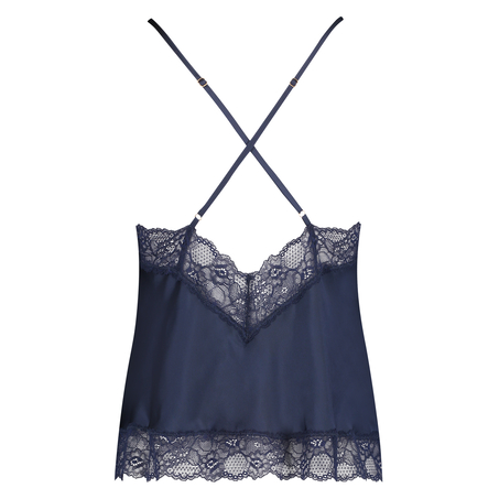 Satin Lace cami top, Blue