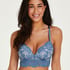 Shiloh Padded Non-wired Longline Bra, Blue