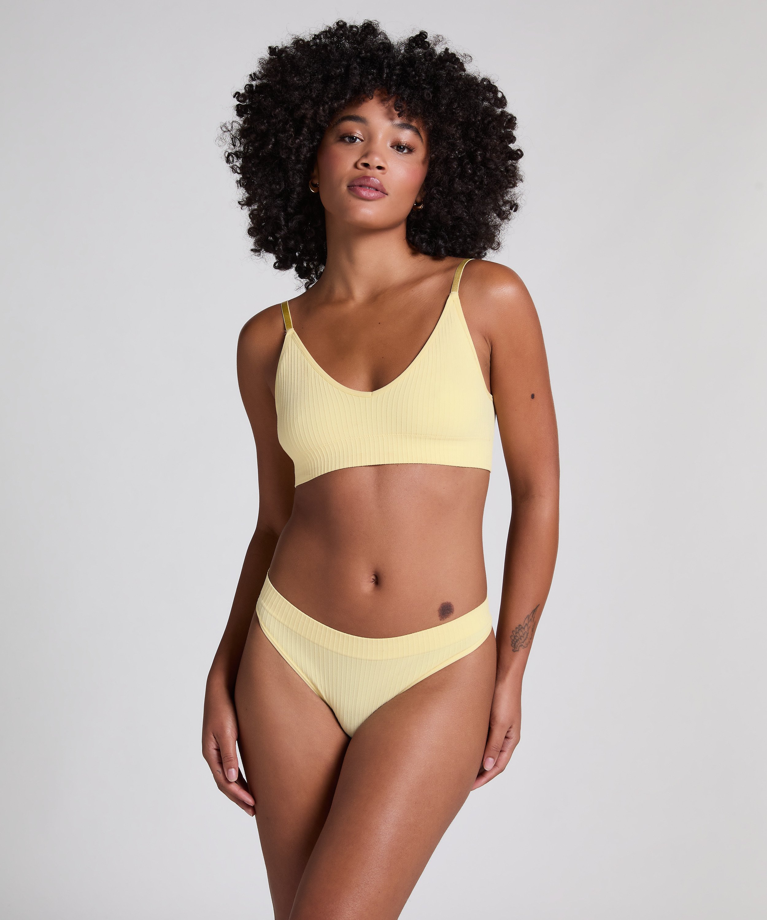 Dianne High Leg Thong, Yellow, main