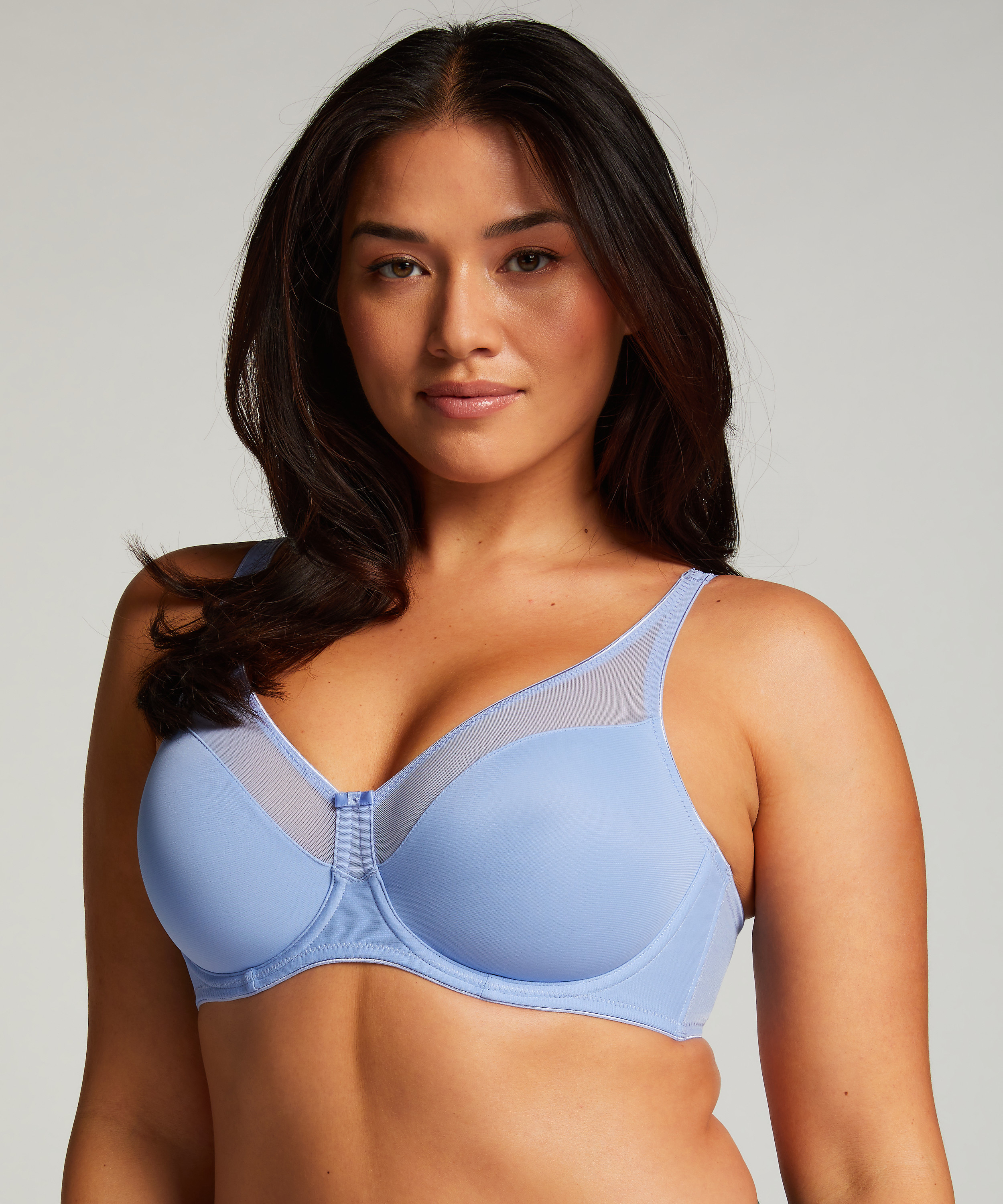 Nina Non-Padded Underwired Minimizer Bra, Blue, main