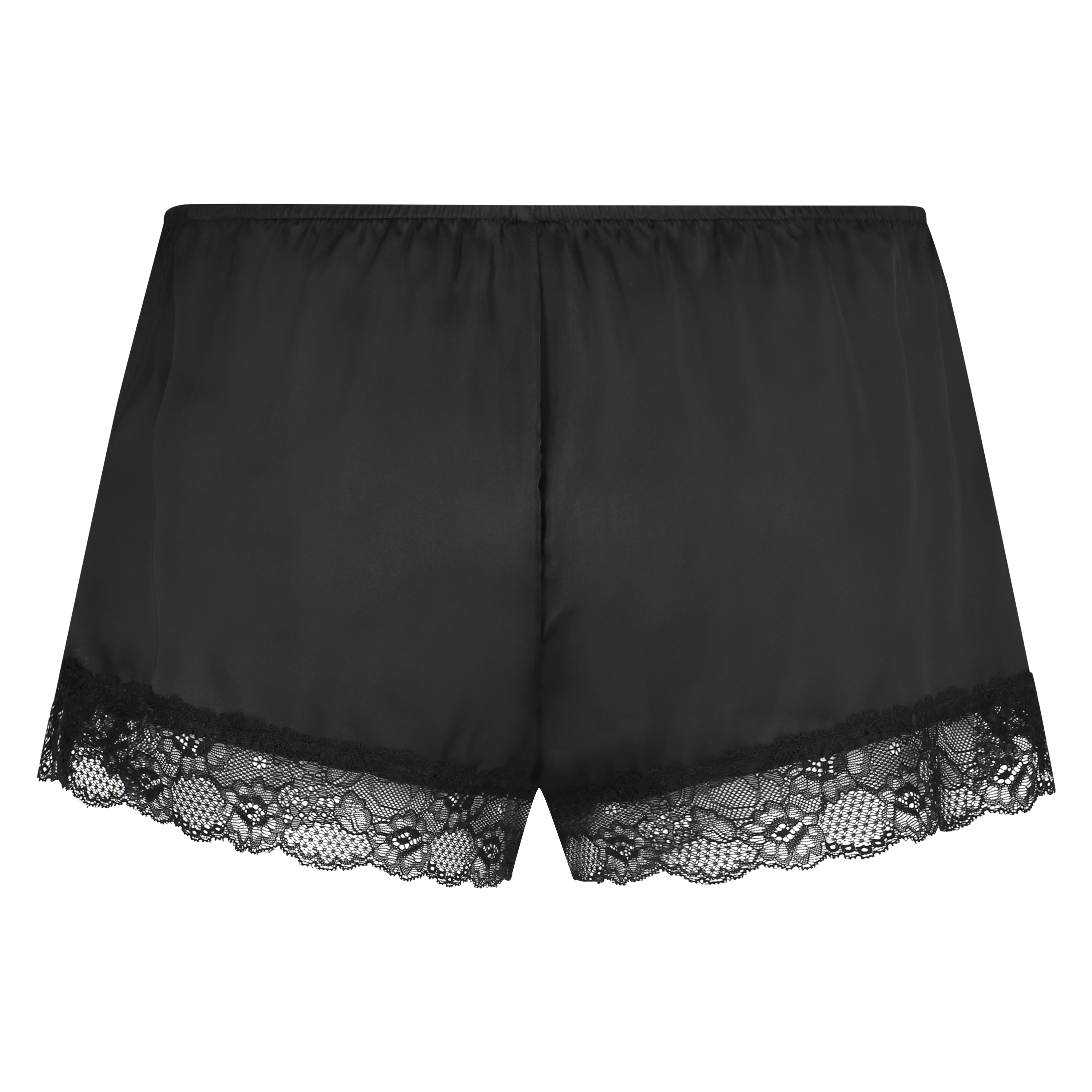 Satin pyjama shorts, Black, main