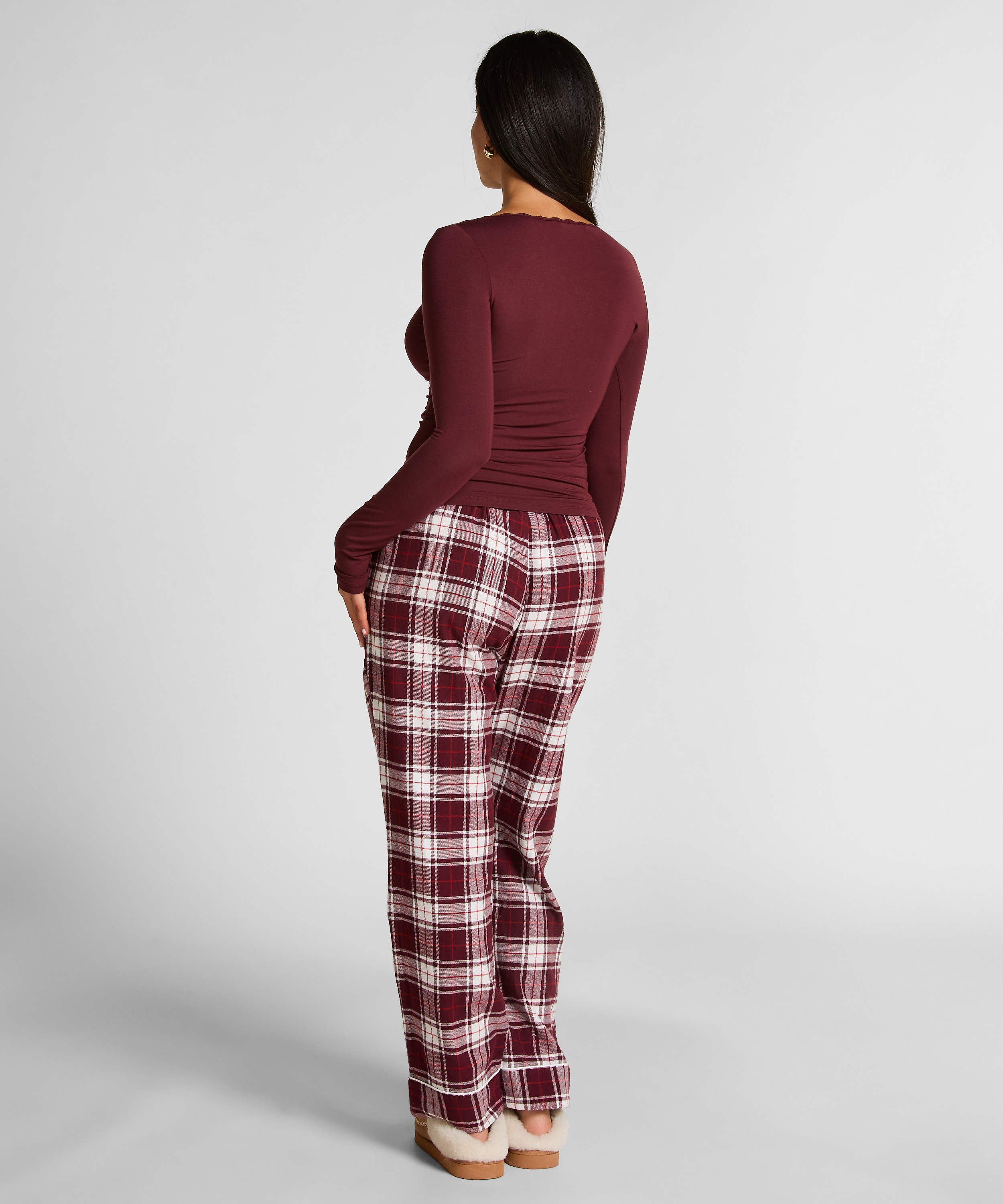 Petite Flannel Pyjama Pants, Purple, main