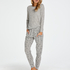Long jersey pyjama set Gift Set, Grey
