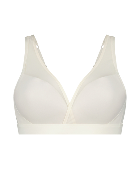 Mesh Padded Non-Underwired Bra, White
