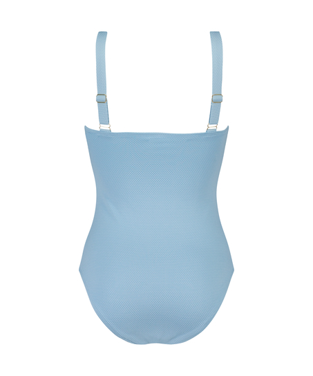 Shaping Scallop Swimsuit, Blue