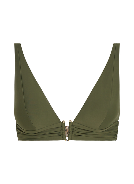 Luna Triangle Bikini Top, Green