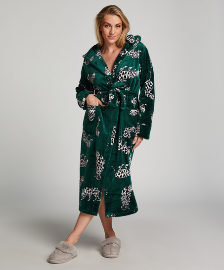 Fleece Bathrobe, Green
