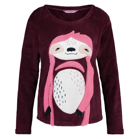 Long Fleece Sweater, Red