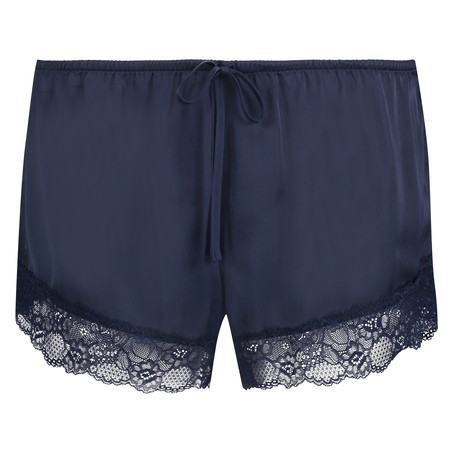 Satin pyjama shorts, Blue