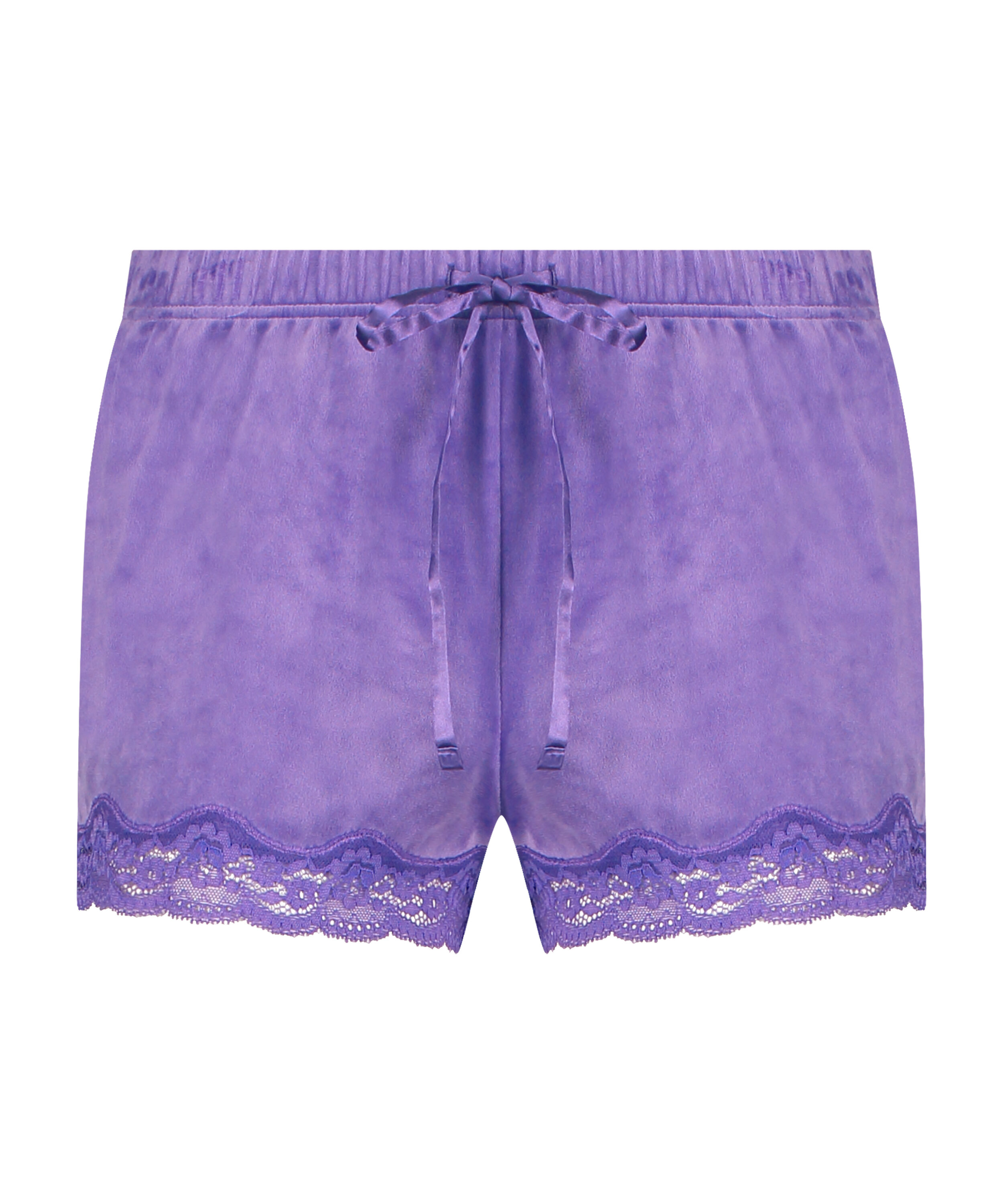Velvet lace shorts, Purple