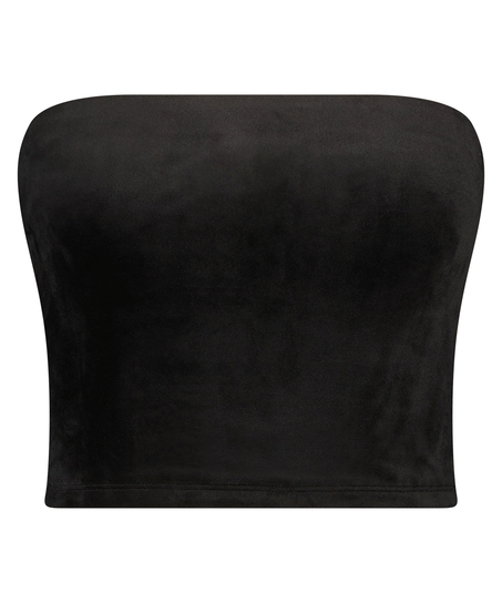 Velour Boob Tube, Black