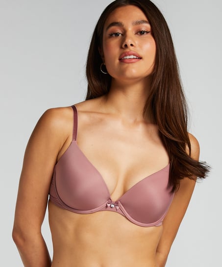 Plunge Padded Underwired Bra, Pink