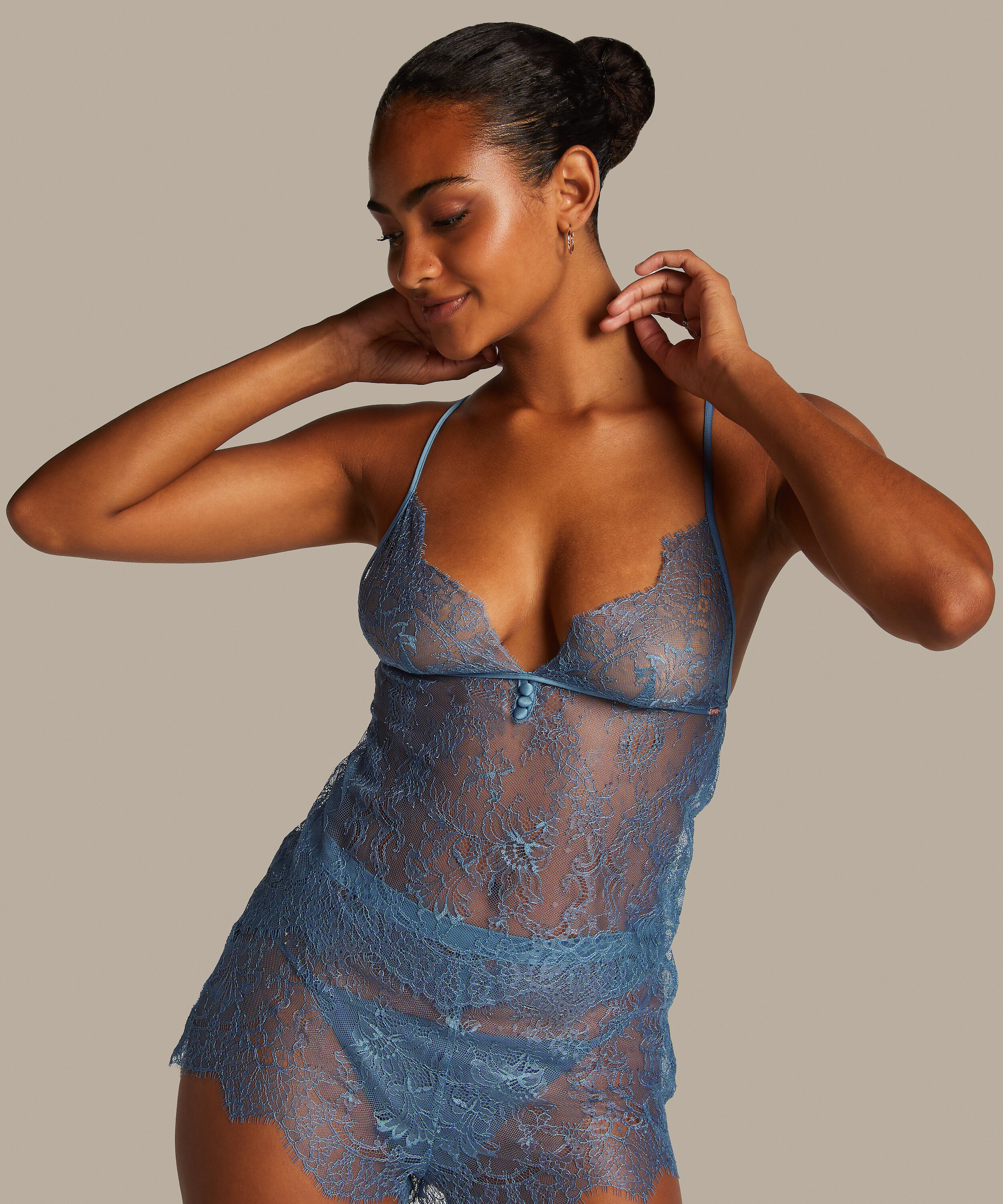 Delphine Lace Cami, Blue