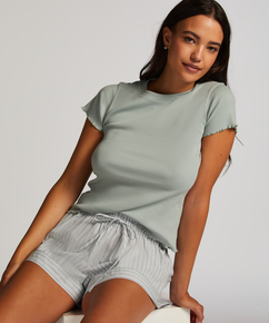 Short Sleeve Cotton Shirt, Green