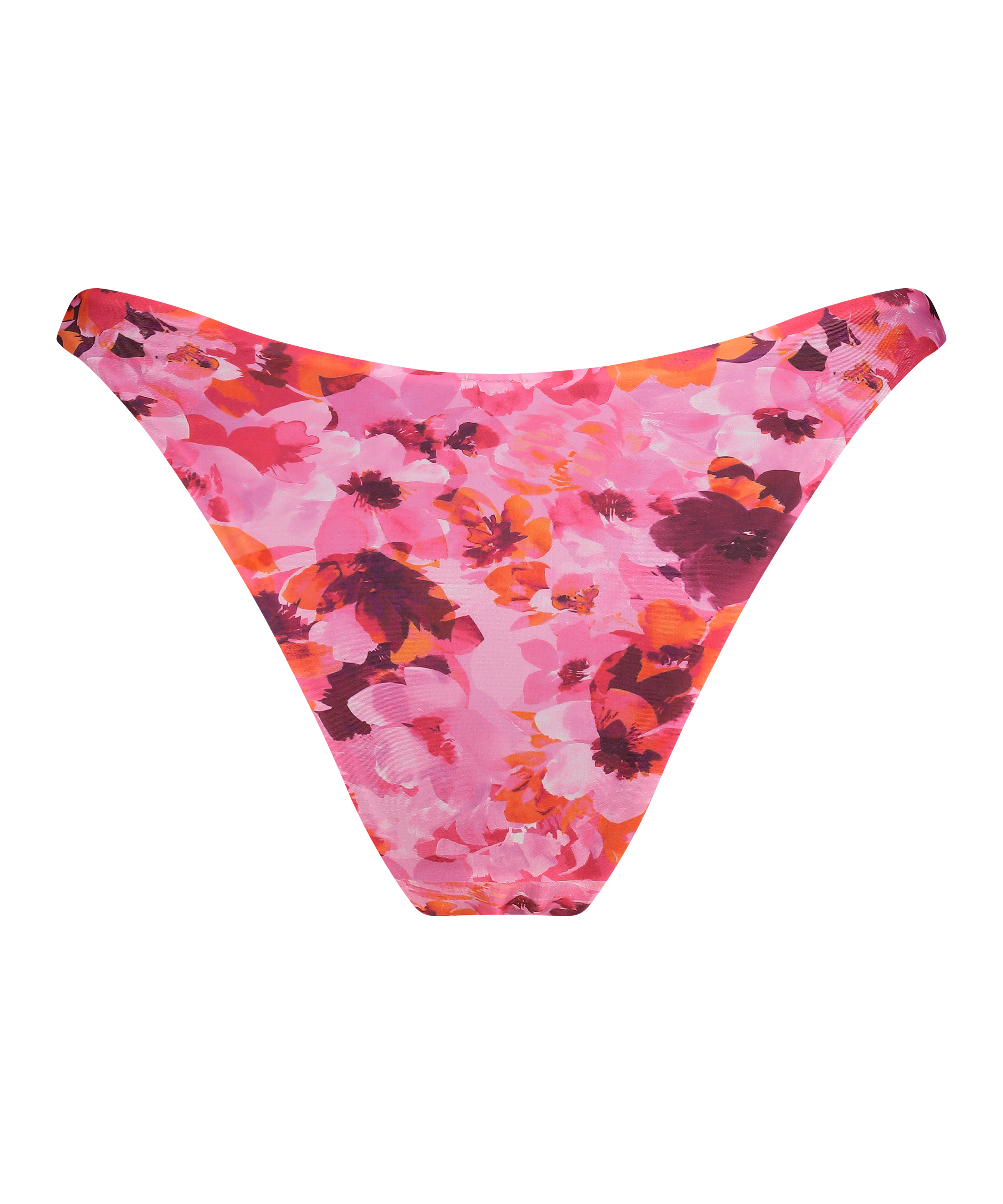 Floral High-Leg Bikini Bottoms, Pink, main
