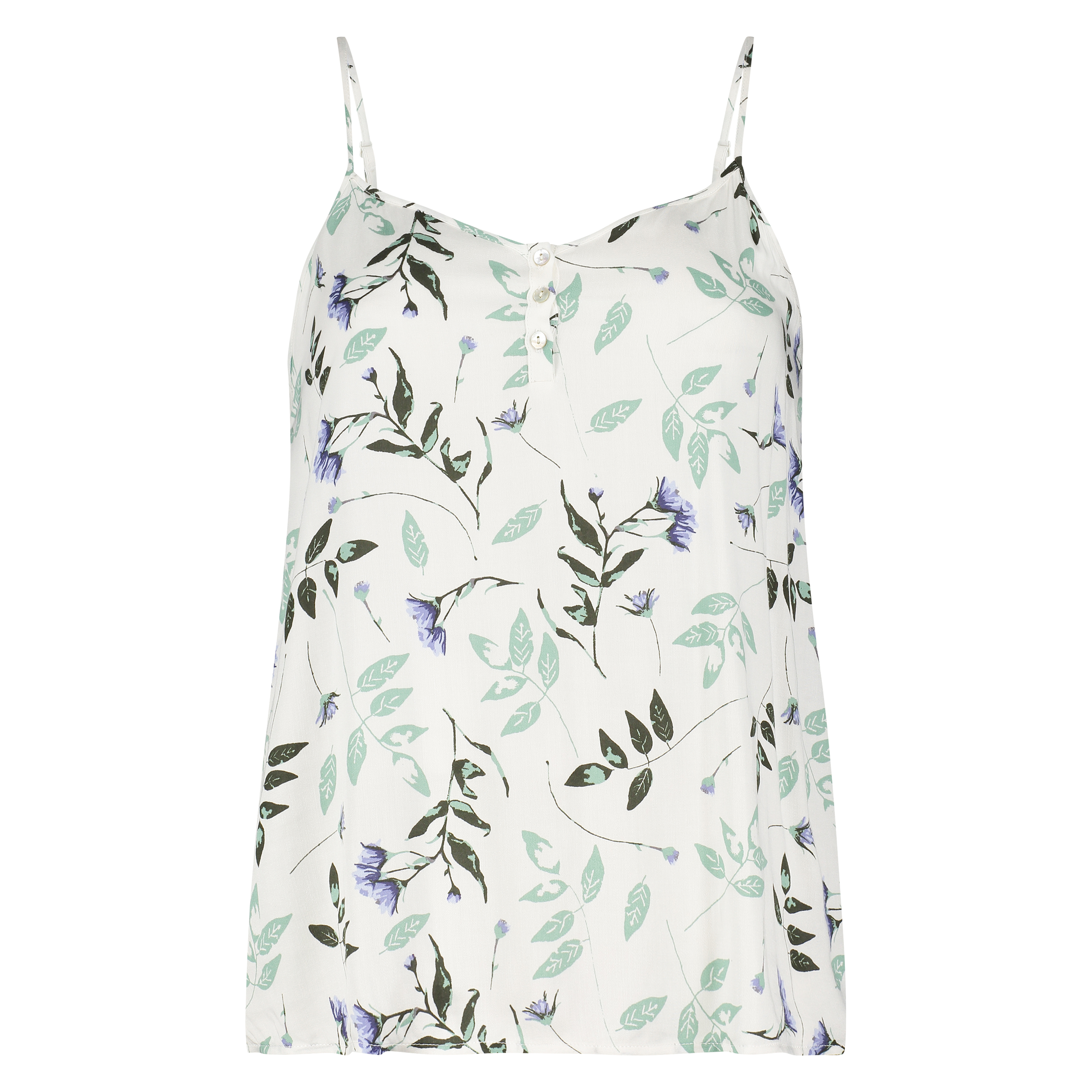 Pressed leaves cami, White, main