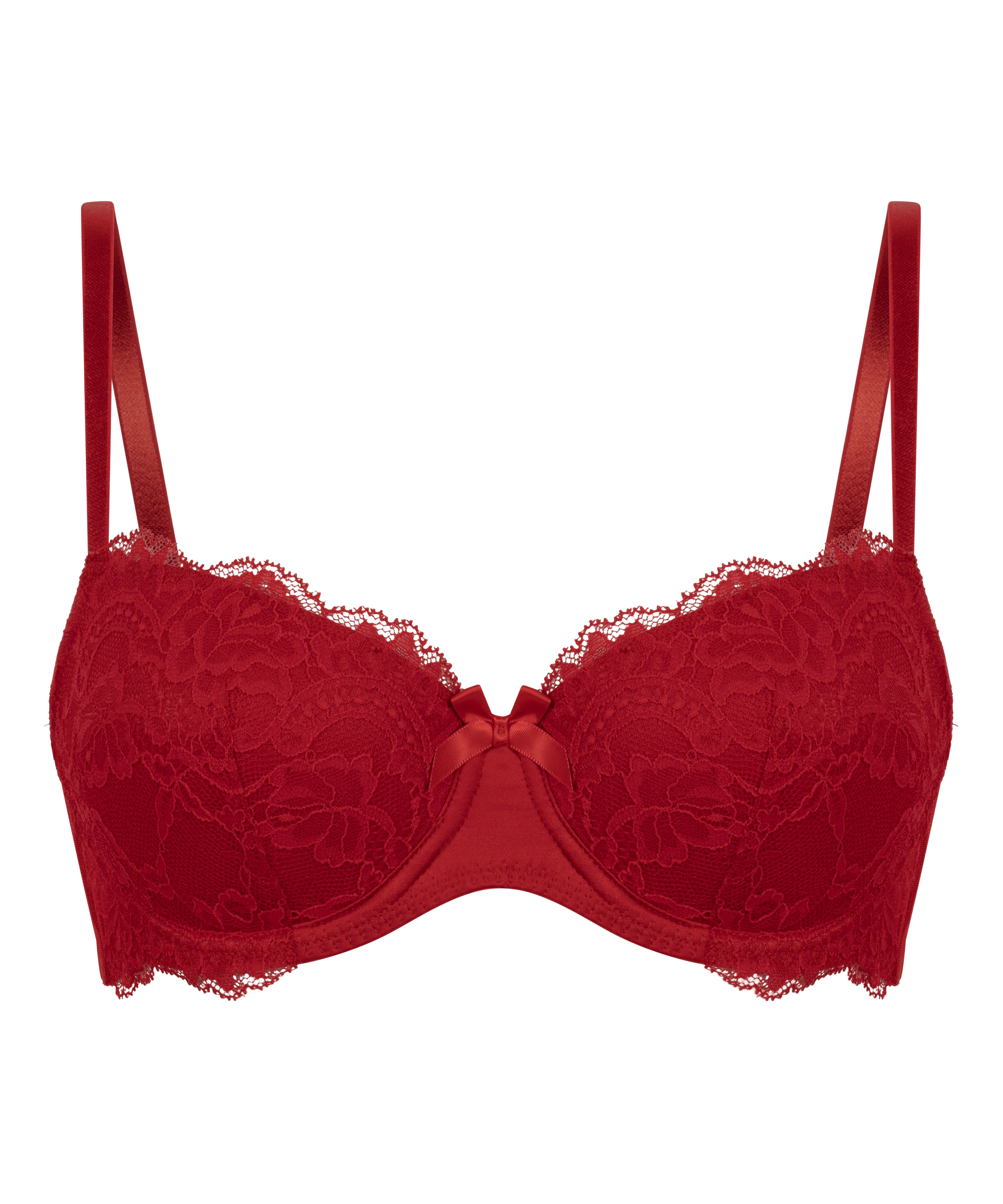 Teddy Padded Underwired Bra, Red, main