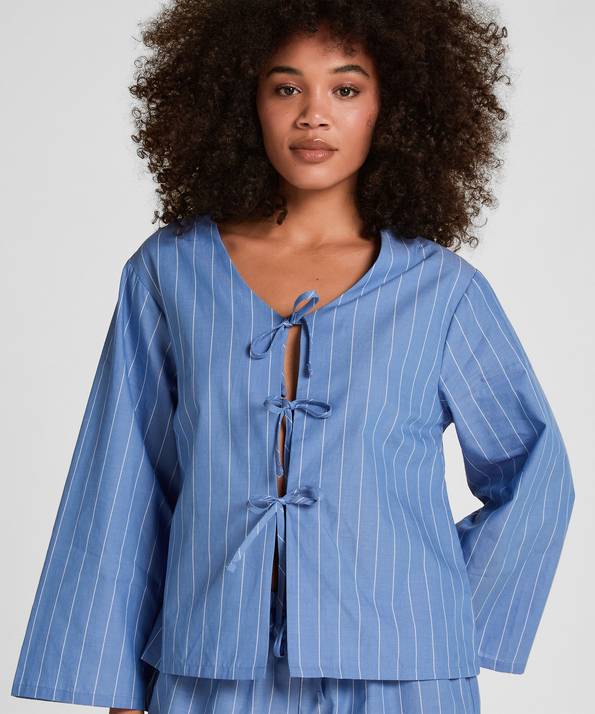 Striped Pyjama Jacket, Blue