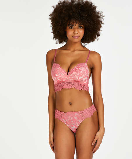Shiloh Padded Non-wired Longline Bra, Pink