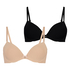 2-Pack Padded Underwired Bra, Beige