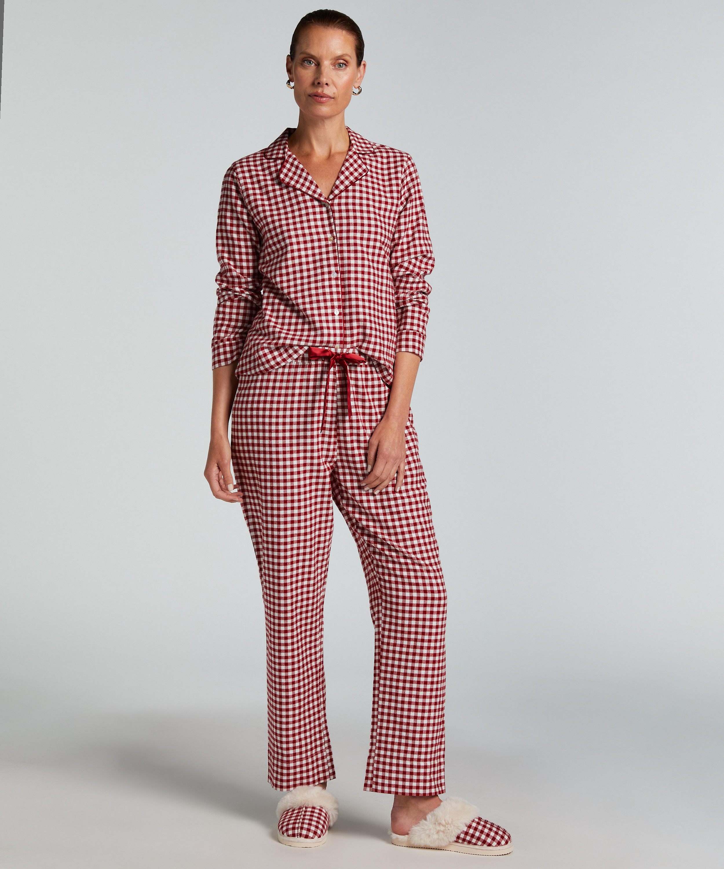 Flannel Pyjama Set, Red, main