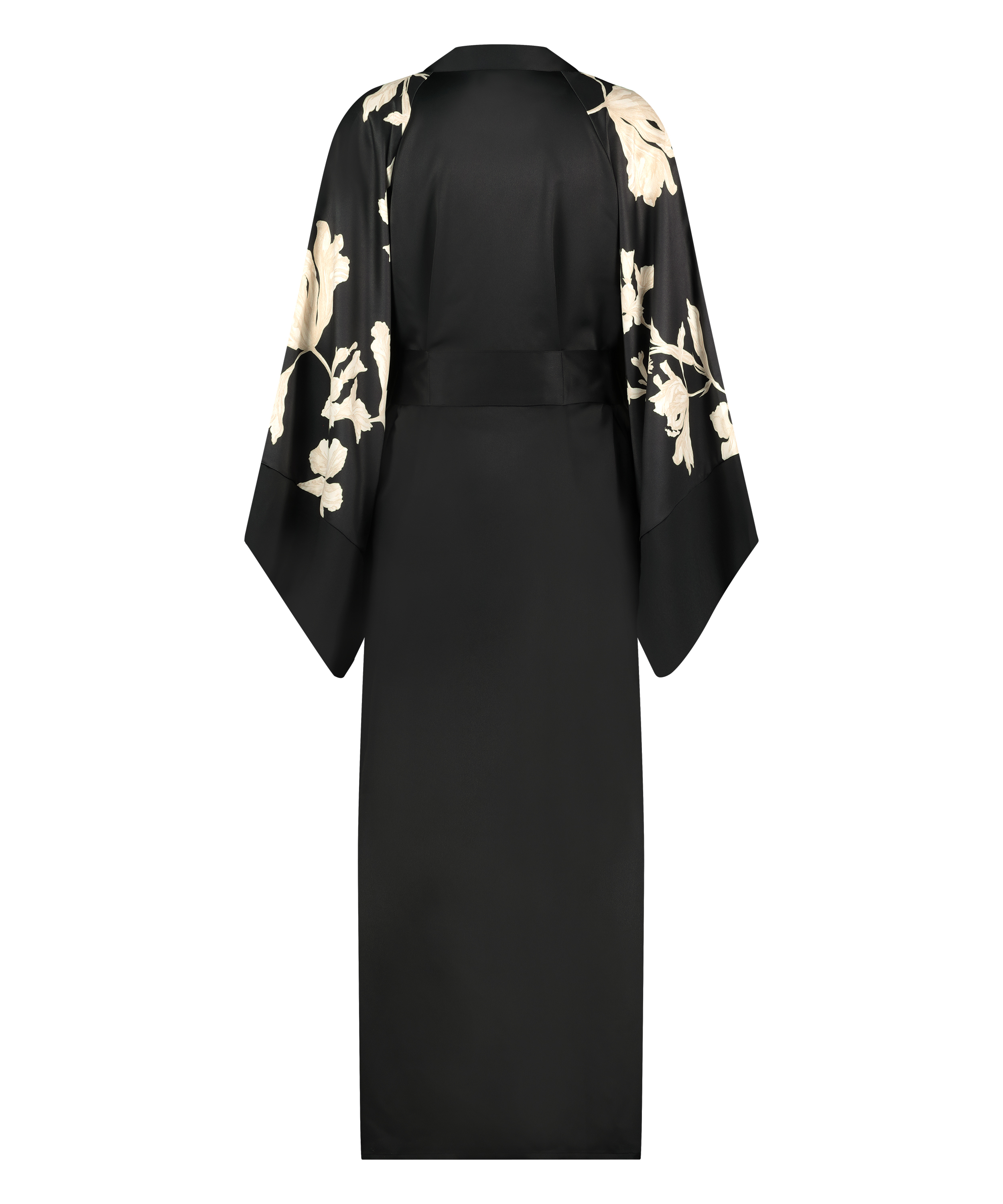 Bloom Satin Kimono, Black, main