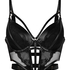 Nadia Padded Underwired Longline Push-Up Bra, Black