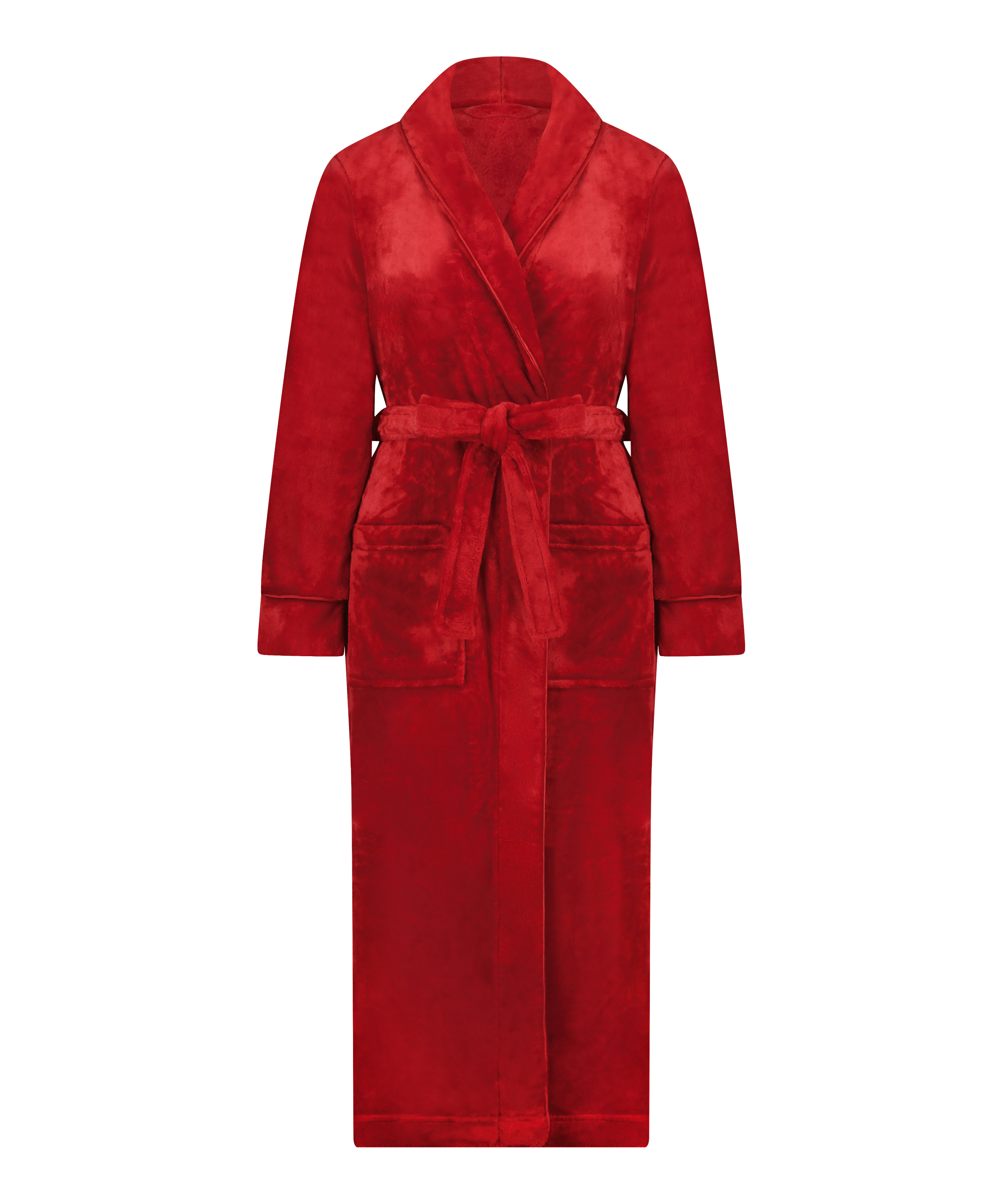 Fleece Bathrobe, Red, main
