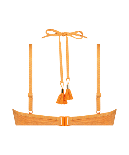 Scallop Lurex Bikini Top, Orange
