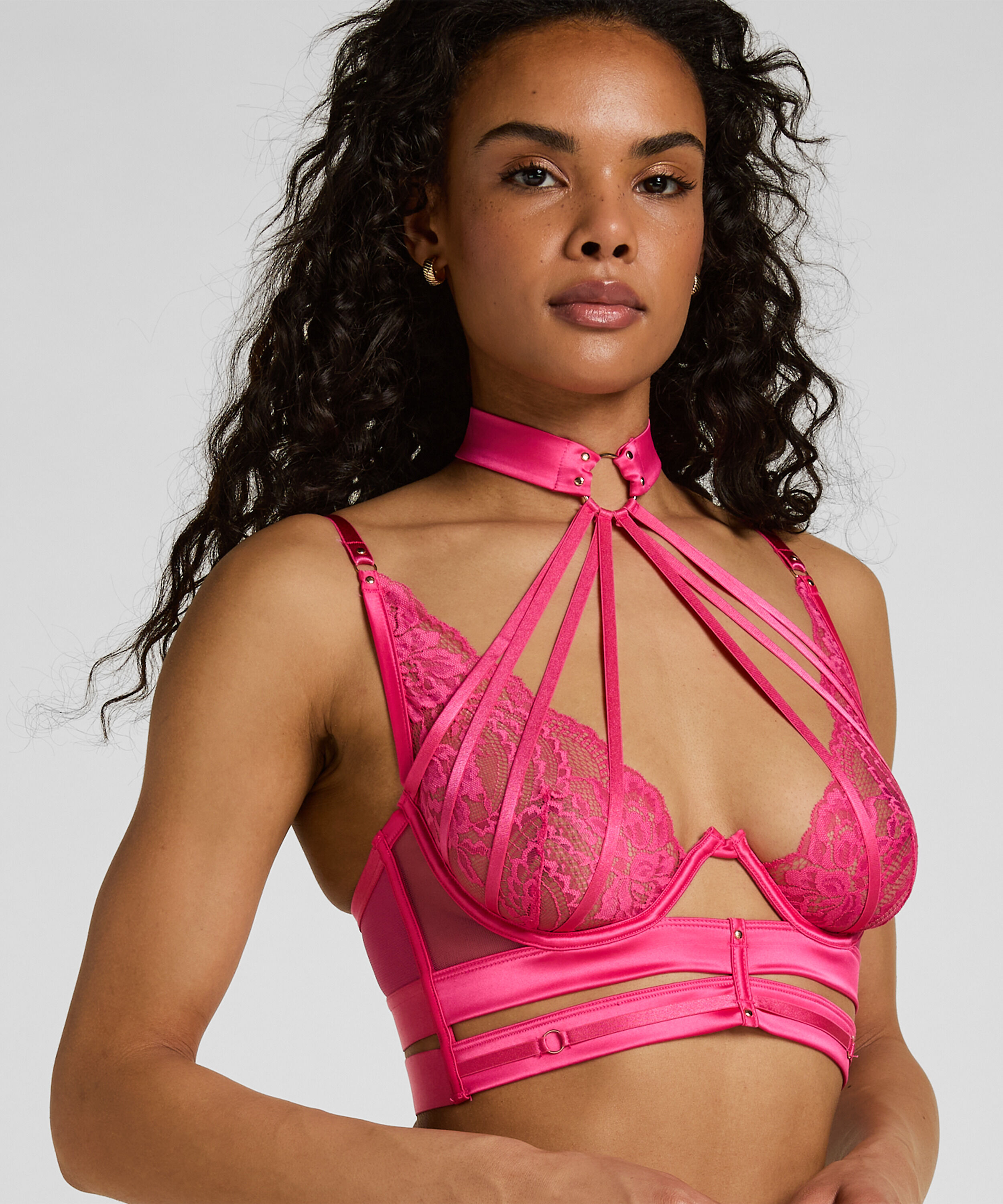 Emmeline Non-Padded Underwired Longline Bra, Pink Emmeline Non-Padded Underwired Longline Bra, Pink
