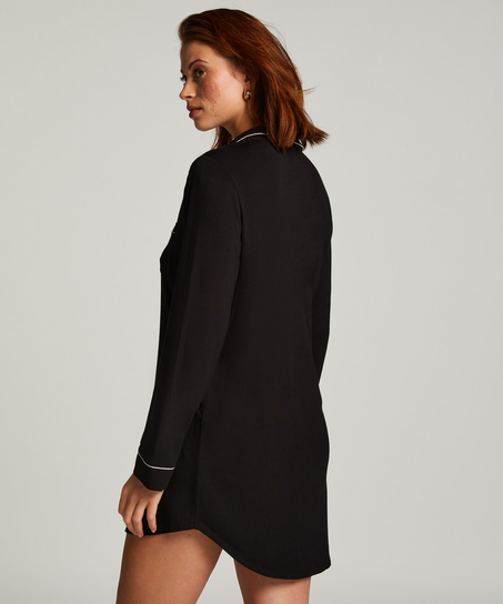 Essential Jersey Shirtdress, Black