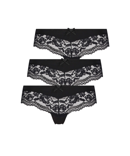 3-pack Brazilian shorts Valencia, Black