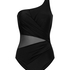 Shaping Shell Mesh Swimsuit, Black