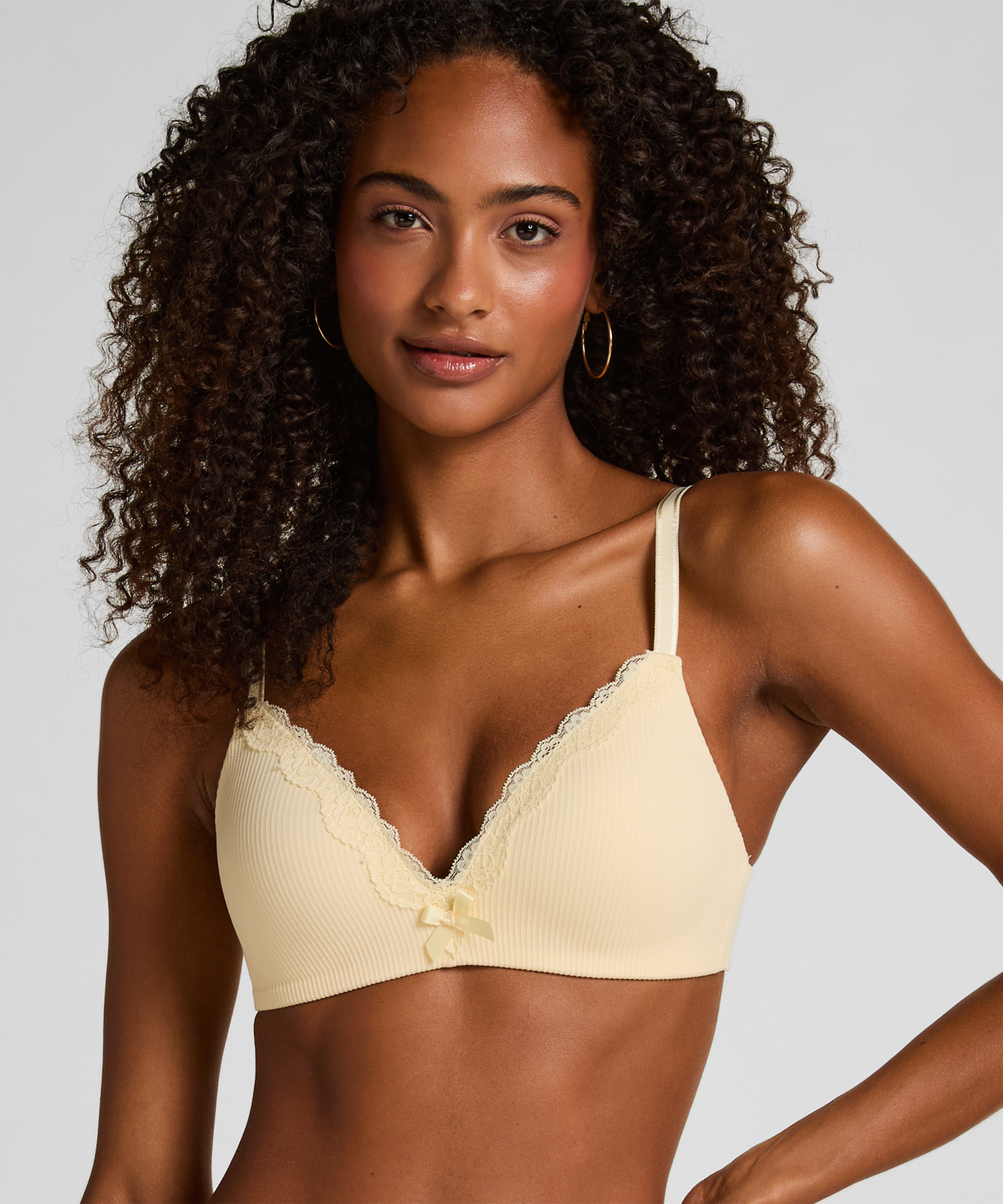 Lola Padded Non-Wired Bra, Yellow, main
