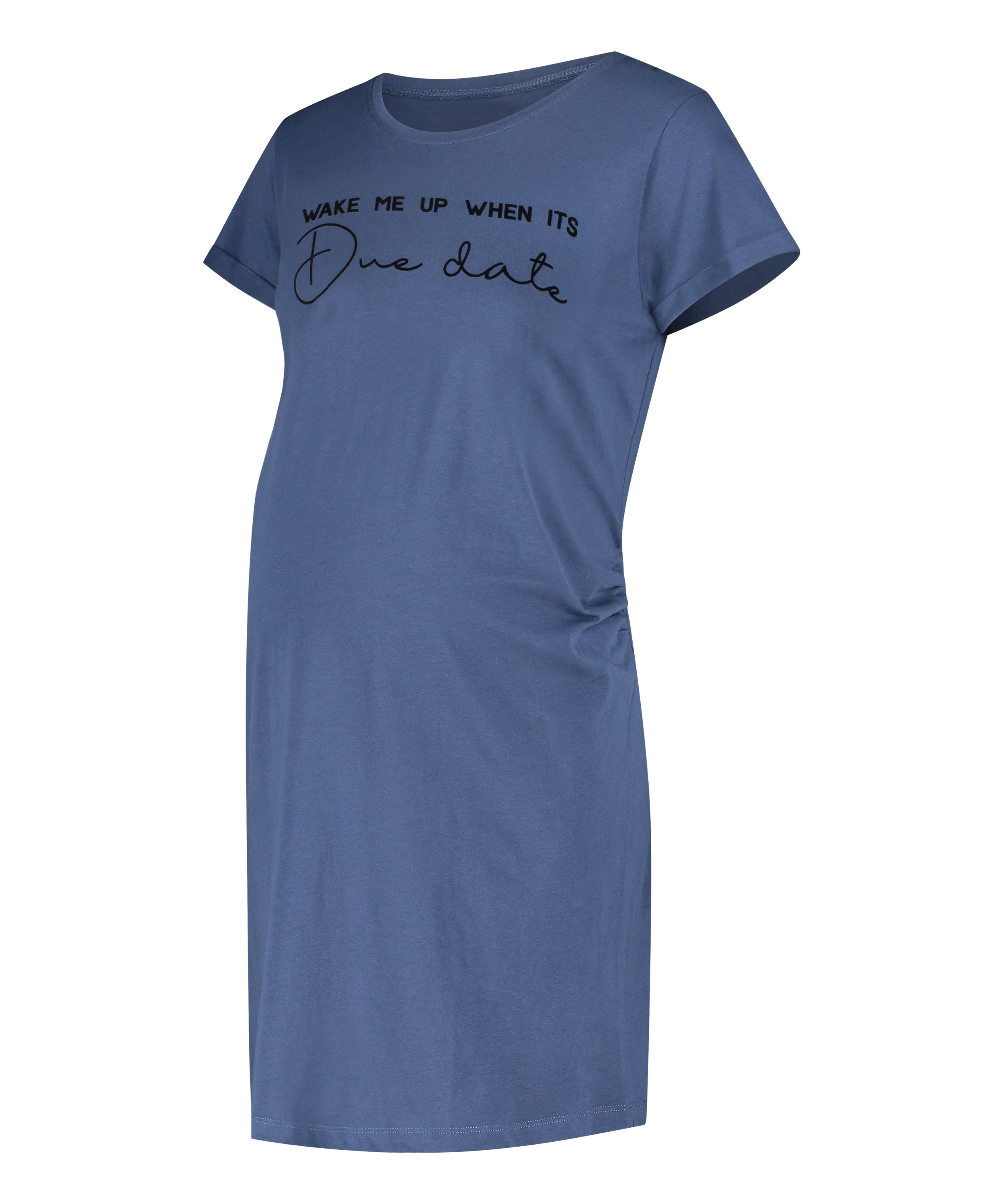 Short-Sleeved Maternity Nightshirt, Blue, main