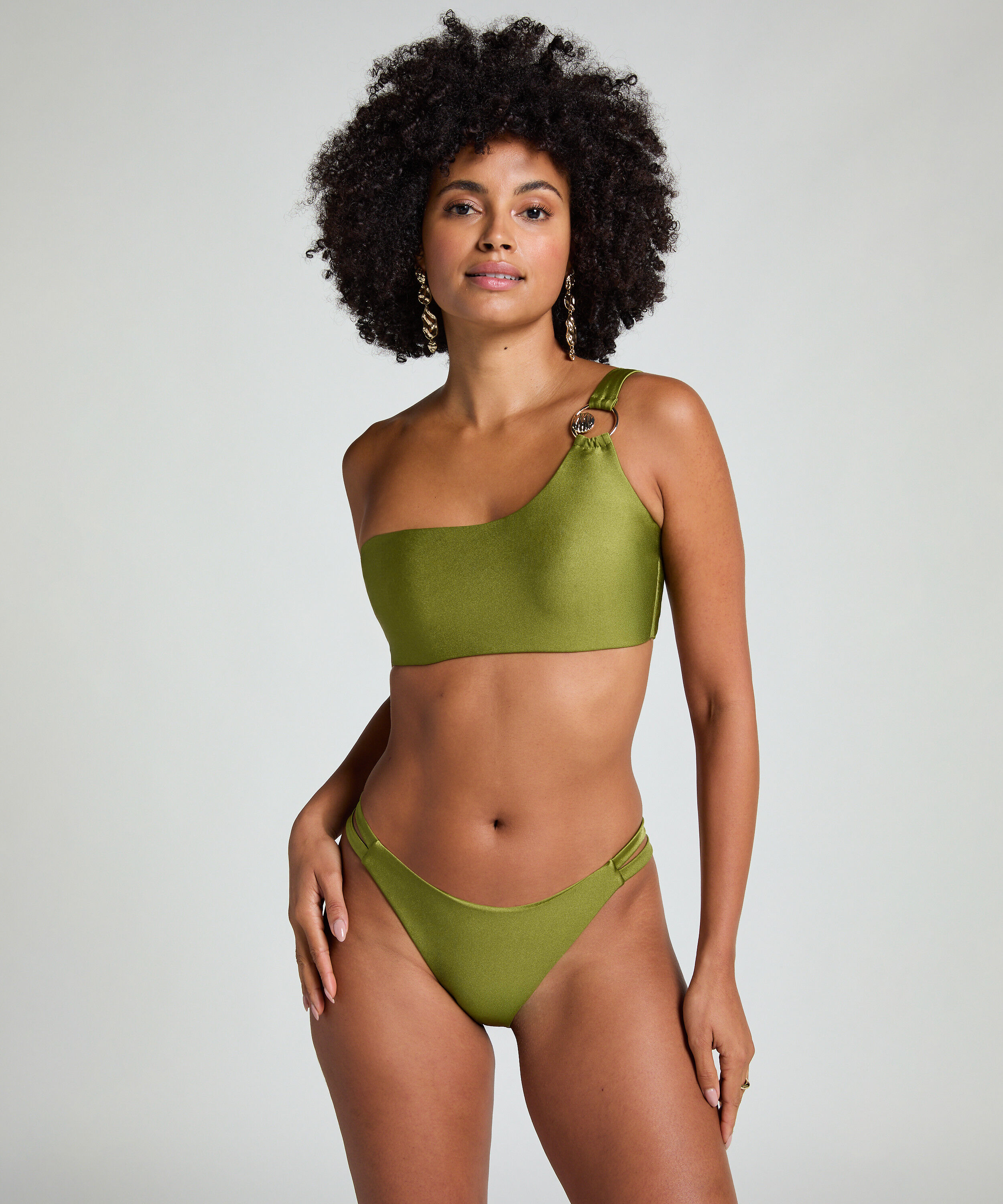 Holbox Highleg Bikini Bottom, Green