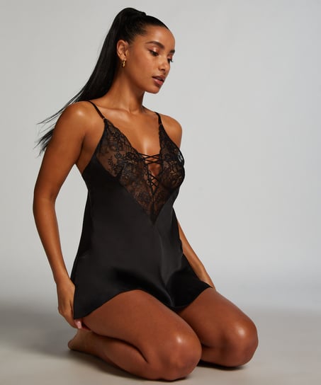 Kaely Slip Dress, Black