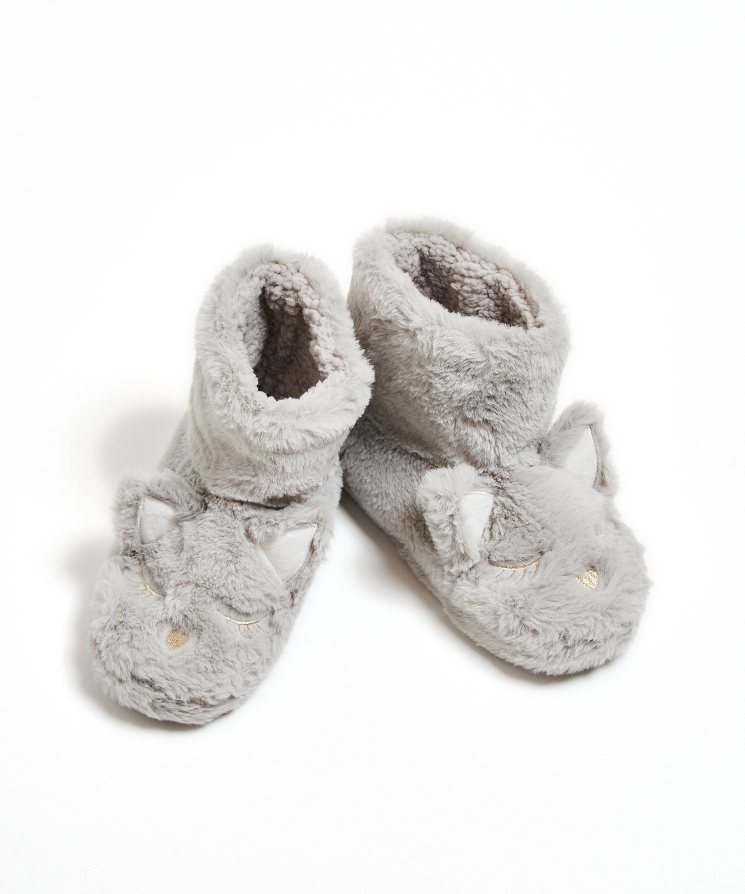 Cat Slippers, Grey, main