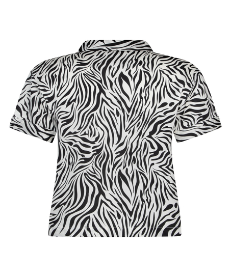 Satin Short-Sleeved Jacket, White