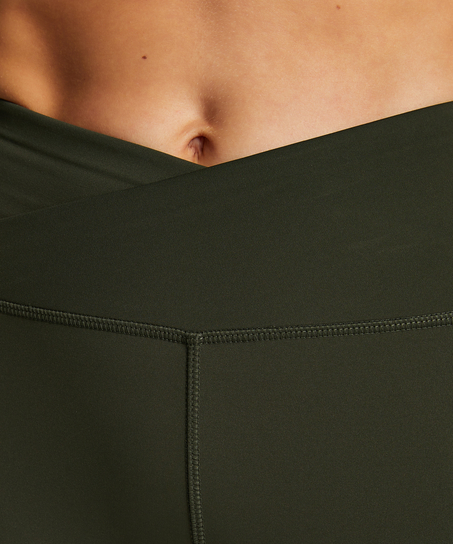 HKMX Crossed High Waisted Leggings, Green