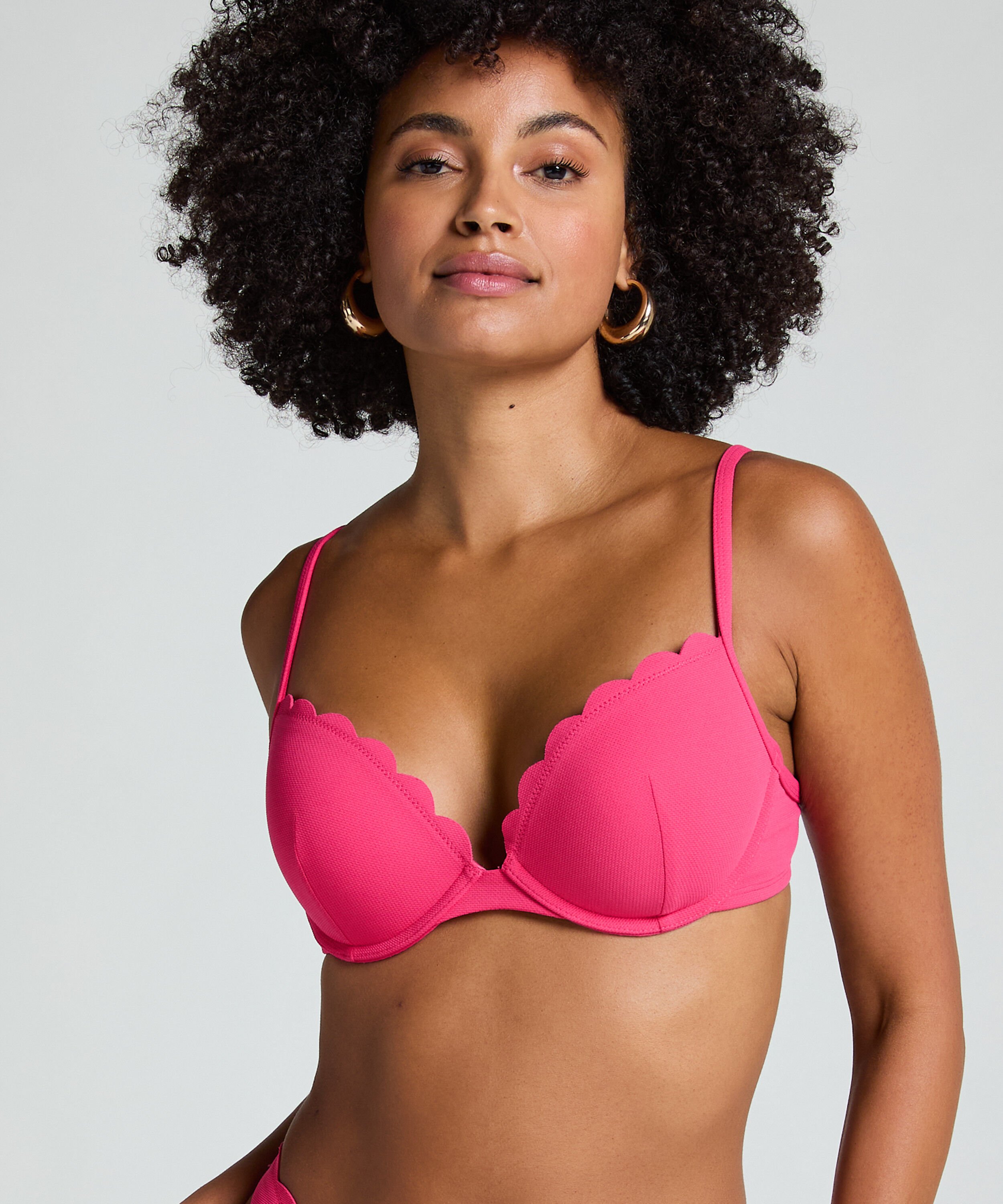 Scallop push-up underwired bikini top Cup A - E