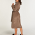 Fleece Bathrobe, Beige