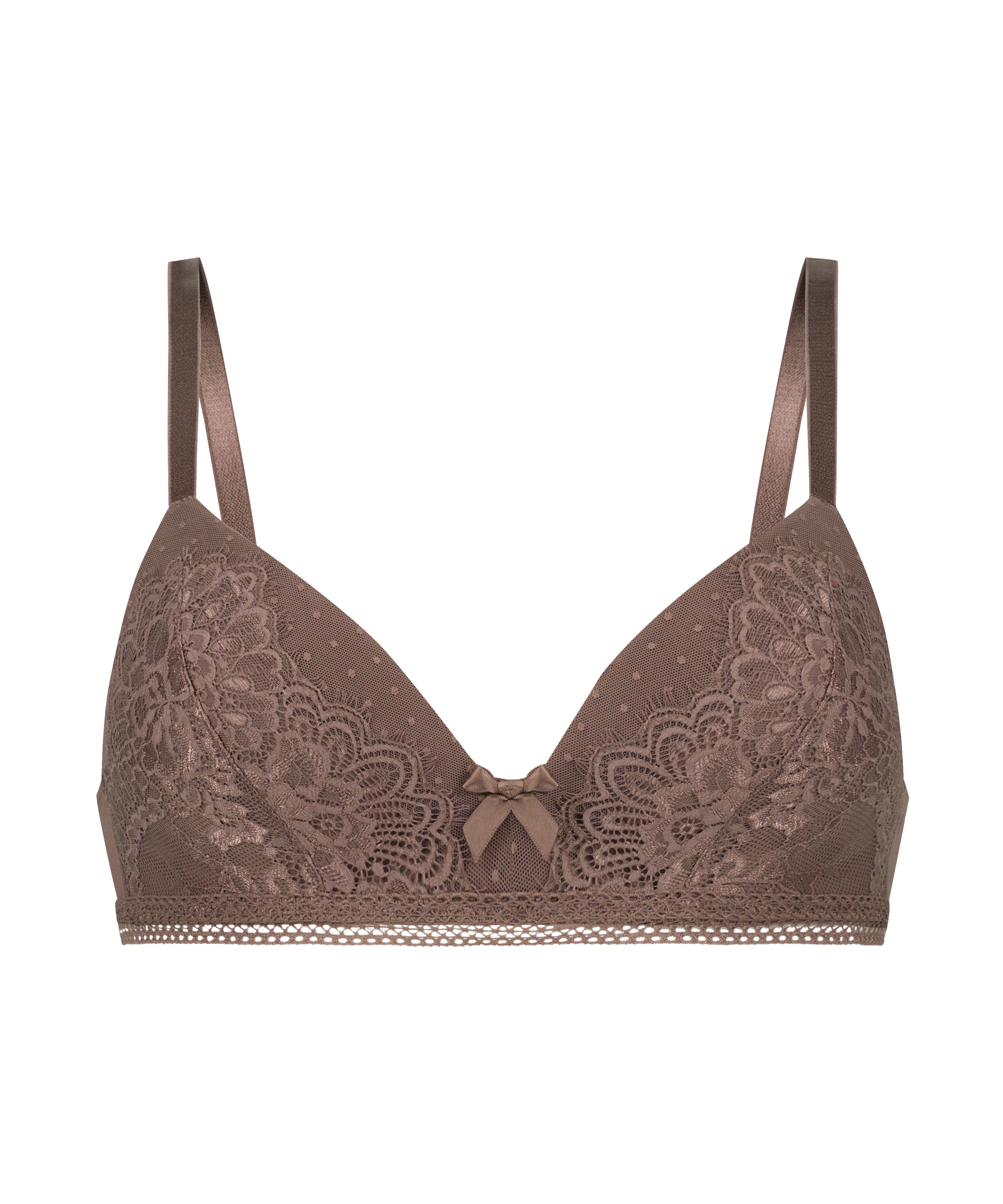 Bessie Padded Non-Wired Bra, Brown, main