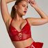 Wilde Padded Underwired Longline Bra, Red