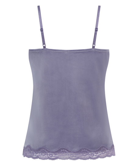 Velours Lace Cami Top, Purple