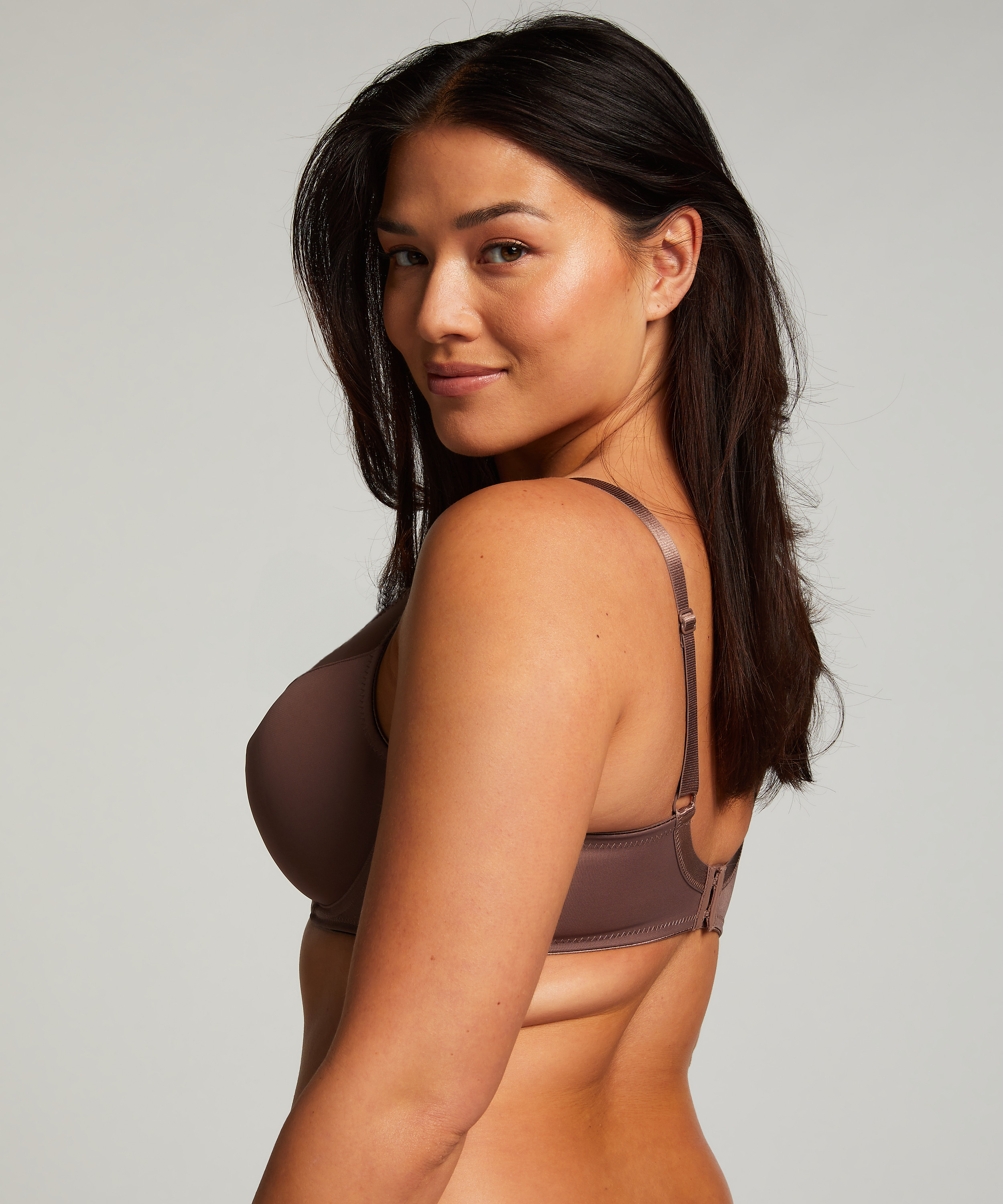 Nina Non-Padded Underwired Minimizer Bra, Brown, main