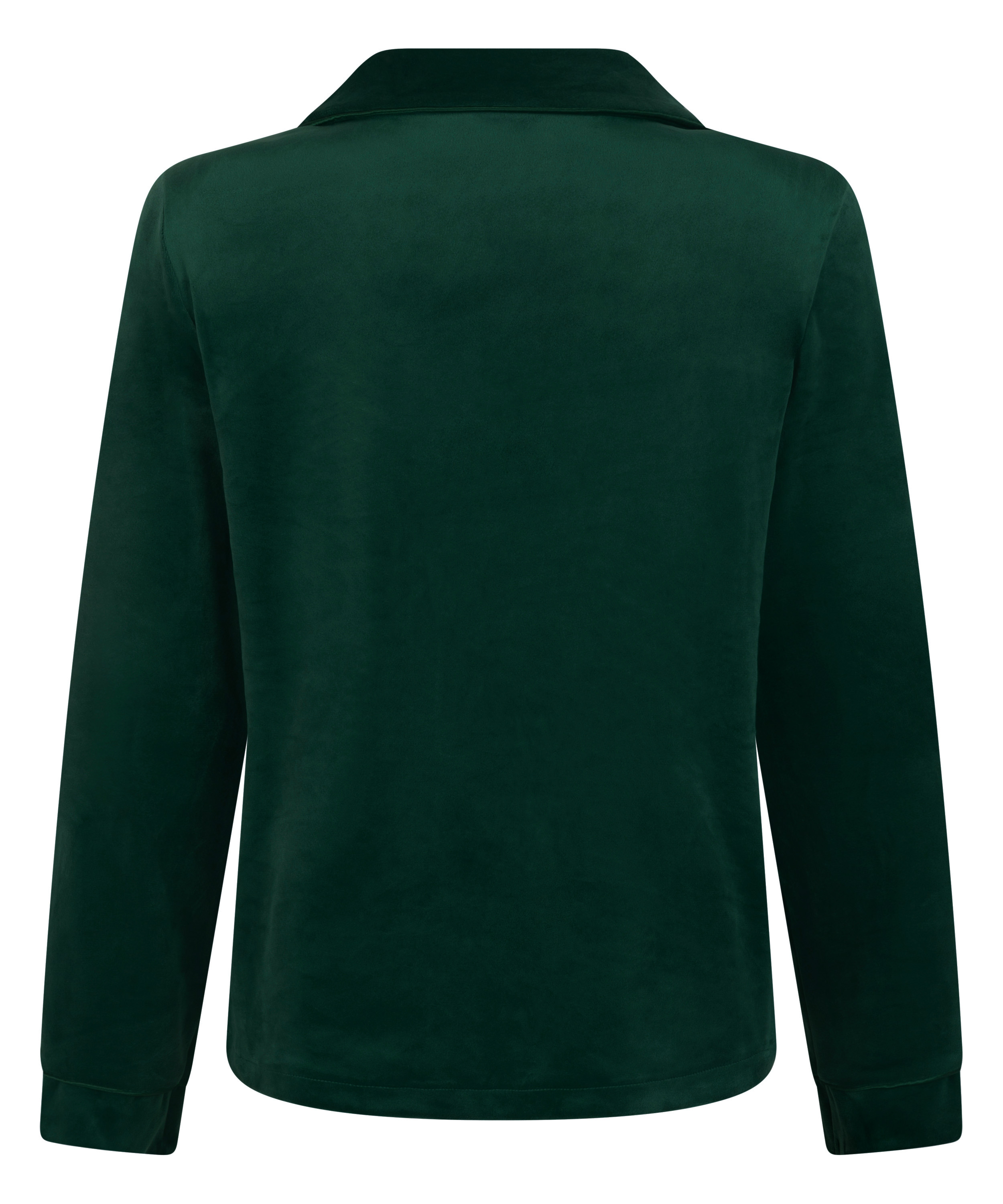 Velours Long-Sleeved Jacket, Green, main