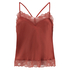 Satin Lace cami top, Red